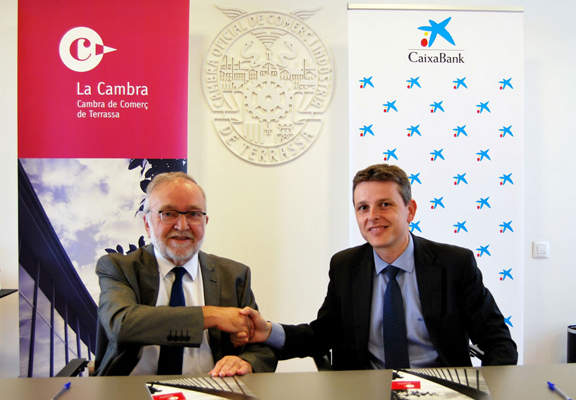 La Cambra de Terrassa i CaixaBank renoven la seva col·laboració per potenciar la internacionalització empresarial i les sessions Cambractiva